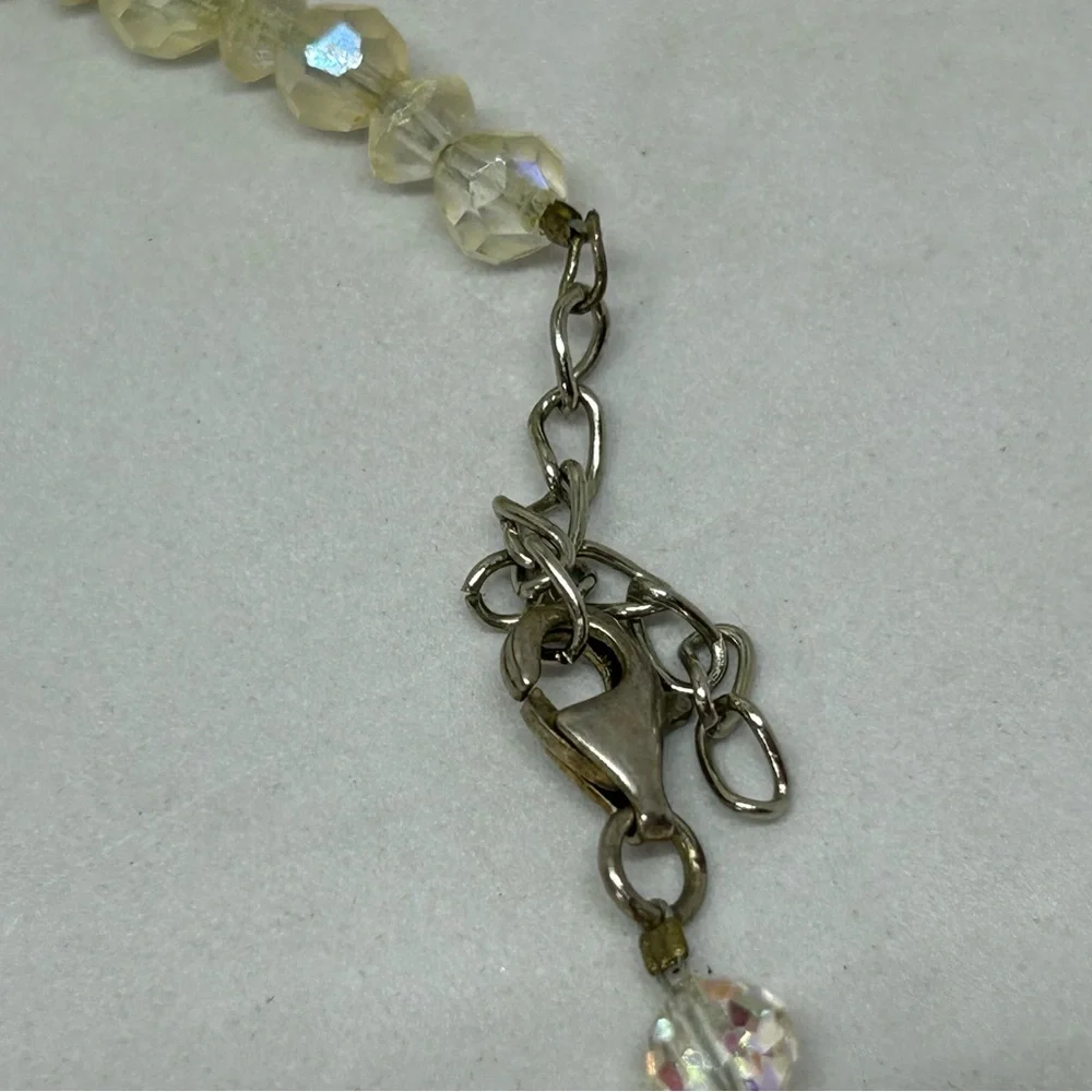 Vintage Clear Gemstones Necklace with Dainty‎ Earrings Victorian Classic